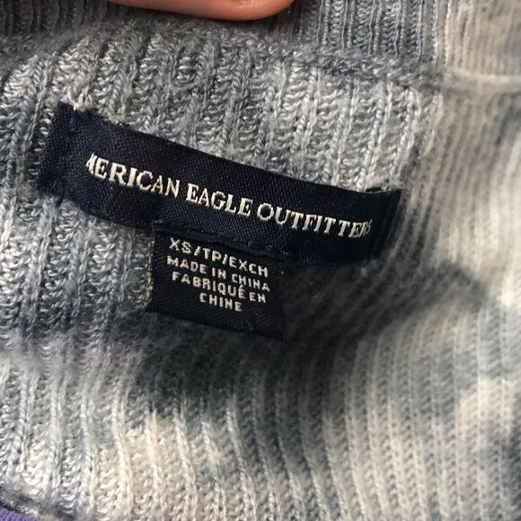 American Eagle Blue and White Tie Dye Sweater - Picture 3 of 3